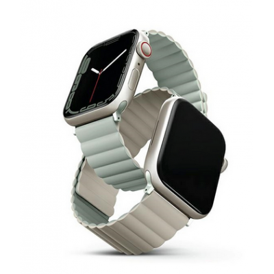 UNIQ Revix Reversible Μαγνητικό BAND Λουράκι για Apple Watch series 4/5/6/7/SE/8/9/Ultra - 44/45/49mm - Sage ΜΠΕΖ - UNIQ741